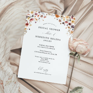 Colourful Floral Wedding Bridal Shower Invitation