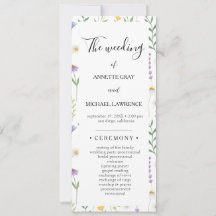 Colourful Floral wedding ceremony program