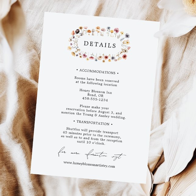 Colourful Floral Wedding Details Enclosure Card (Creator Uploaded)