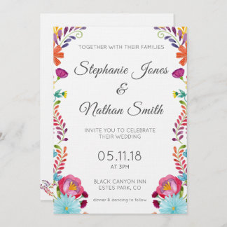 Colourful Floral Wedding Invitation
