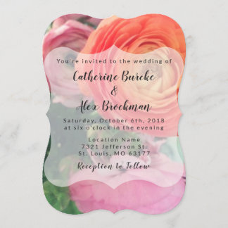 Colourful Floral Wedding Invitation