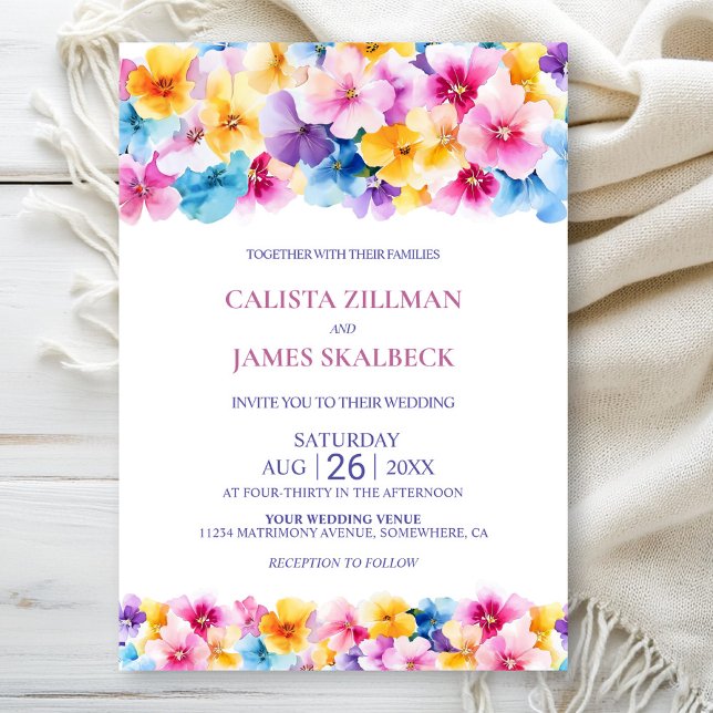 Colourful Floral Wedding Invitation (Creator Uploaded)