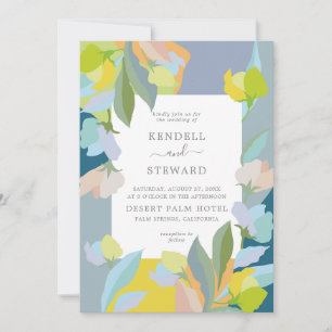 Colourful Floral Wedding Invitation