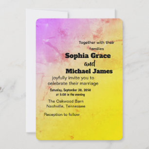 Colourful Floral Wedding Invitation Watercolor