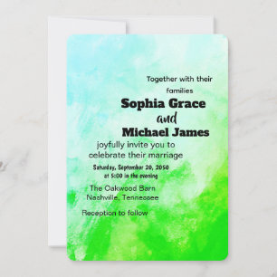 Colourful Floral Wedding Invitation Watercolor
