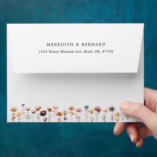 Colourful Floral Wedding Mailing Envelope (Hand)