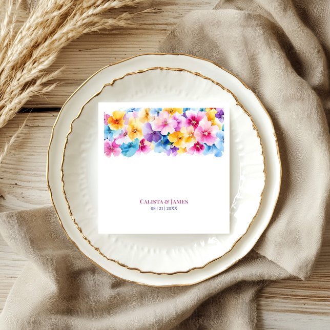 Colourful Floral Wedding Napkin (Creator Uploaded)