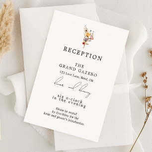 Colourful Floral Wedding Reception Enclosure Card