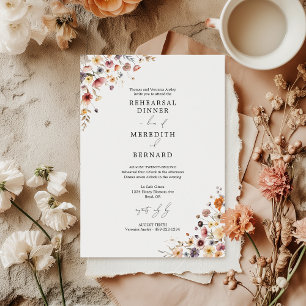 Colourful Floral Wedding Rehearsal Dinner Invitation