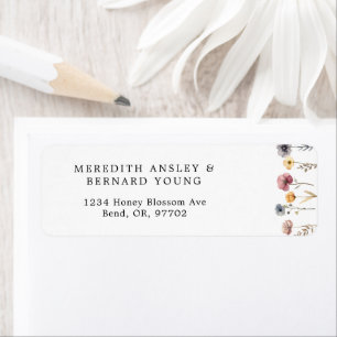 Colourful Floral Wedding Return Address Label