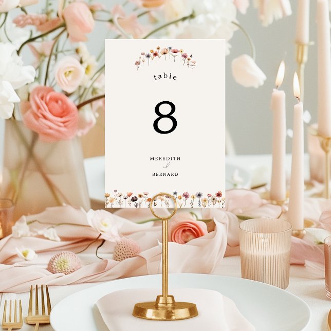 Colourful Floral Wedding Table Number Card (Creator Uploaded)
