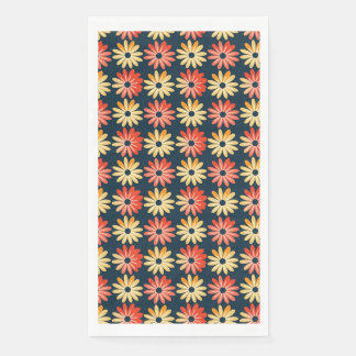 Colourful Floral With Red, Orange Flower Napkin