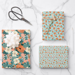 Colourful Floral Wrapping Paper Sheet