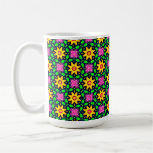 Colourful Floral Yellow Flowers Pattern Coffee Mug
