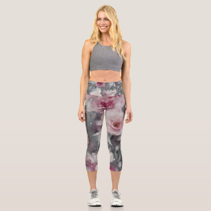 Colourful Floral yoga  Capri Leggings