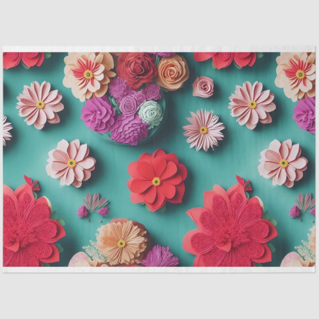 Colourful Florals, A Visual Symphony Tissue Paper (Front)
