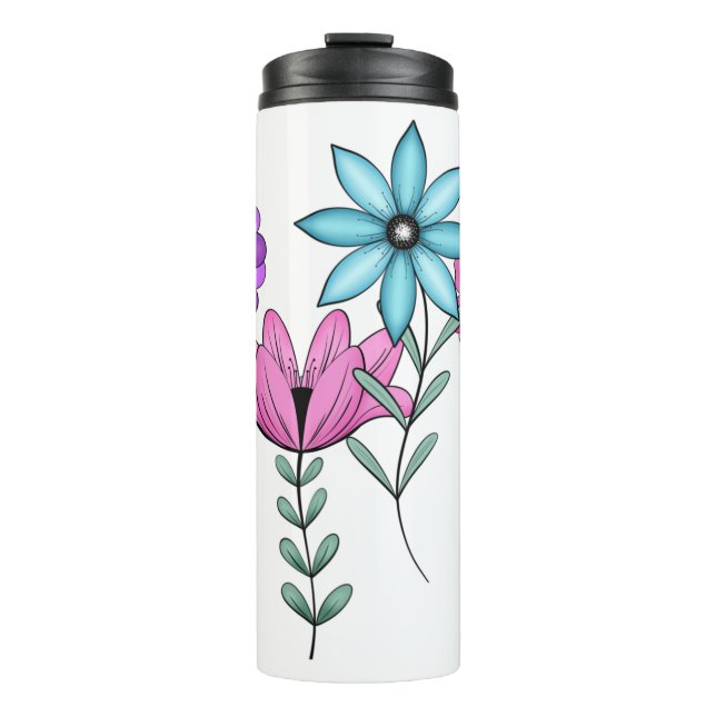 Colourful Florals Thermal Tumbler (Front)