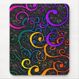 Colourful Flourish Pattern mousepad