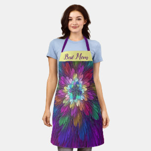 Colourful Flower Abstract Fractal Art Best Mum Apron