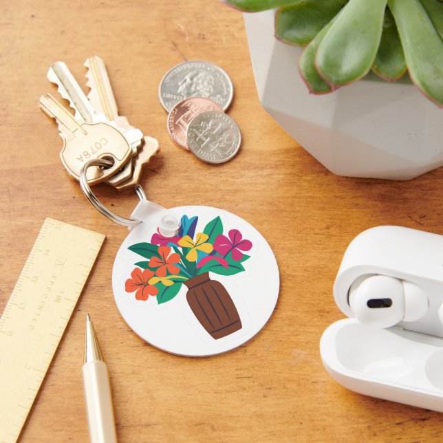 Colourful Flower Arrangement Key Ring (Desk)