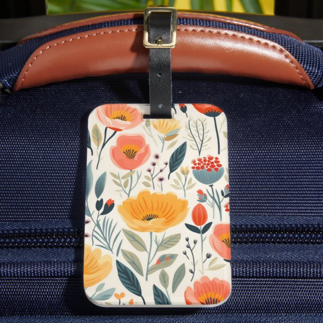Colourful Flower Art Luggage Tag (Front Insitu 2)