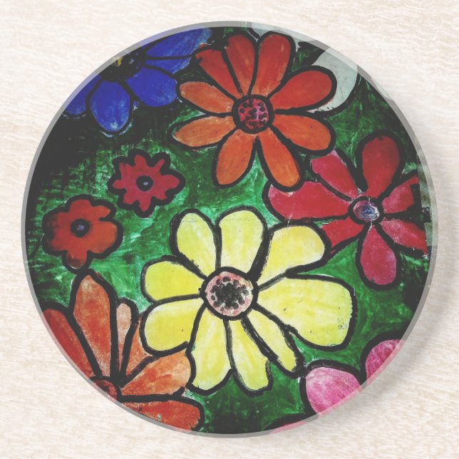 colourful flower bloom  coaster (Front)