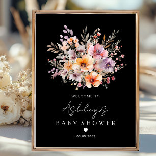 Colourful, Flower Bouquet Baby Shower  Poster