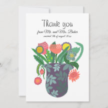 Colourful flower bouquet design thank you