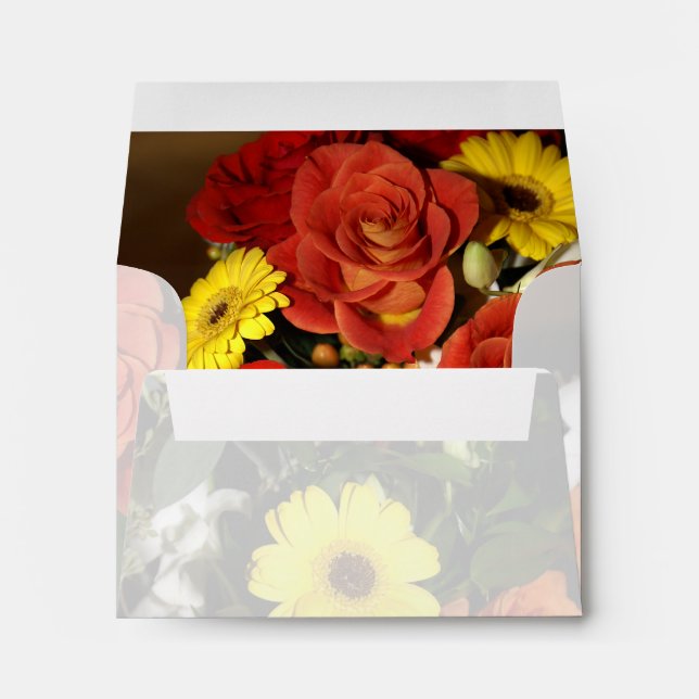Colourful Flower Bouquet Inside and Outside Envelopes (Back (Bottom))