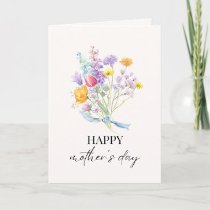 Colourful Flower Bouquet Mother’s Day Customisable Card
