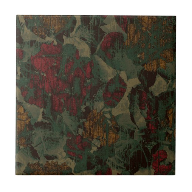 Colourful flower camouflage pattern tile (Front)