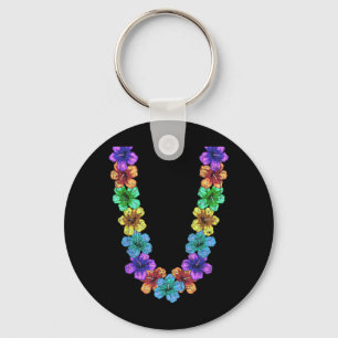 Colourful Flower Chain Tropical Summer Vacation Key Ring