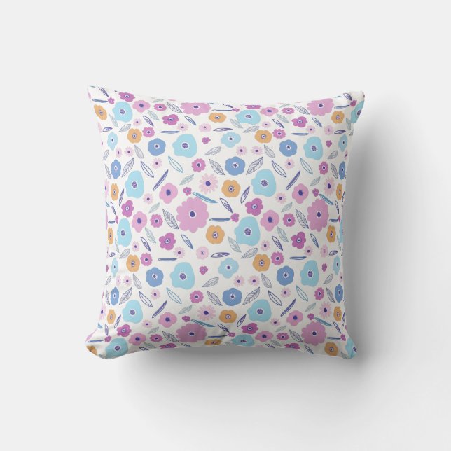 Colourful Flower Collage for Home Decor Cushion (Front)