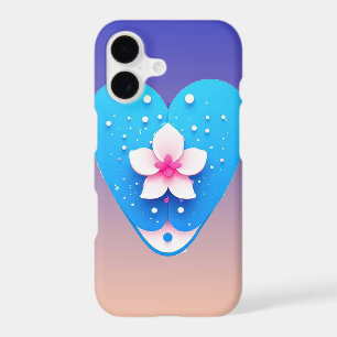 Colourful Flower Composition on Blue Background