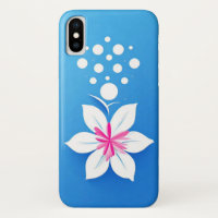 Colourful Flower Composition on Blue Background