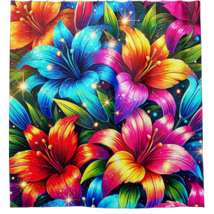 Colourful Flower Design Shower Curtain