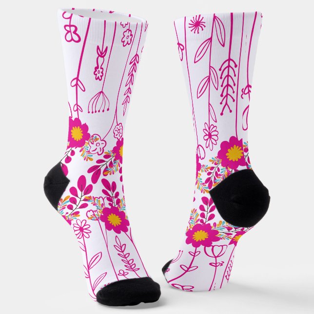 Colourful Flower Designed  Socks (Angled)