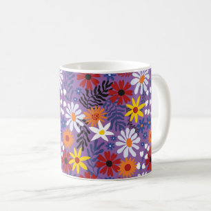 Colourful Flower Floral Pattern Background Coffee Mug