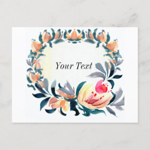 Colourful Flower Frame Invitation Postcard