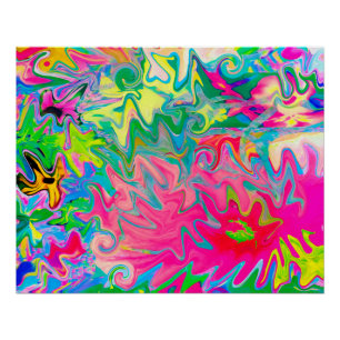 Colourful Flower Garden Abstract Collage Poster