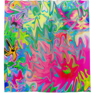Colourful Flower Garden Abstract Collage Shower Curtain