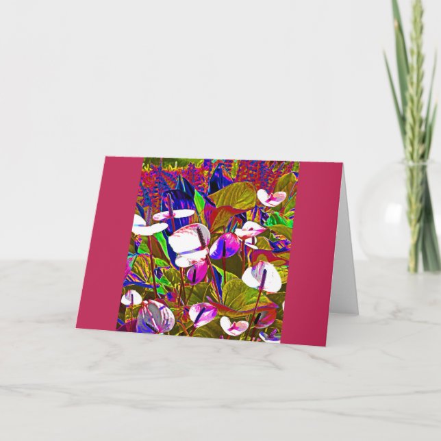 Colourful Flower Garden Card (Front)
