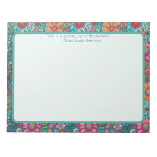 Colourful Flower Garden Friendship Qoute Notepad