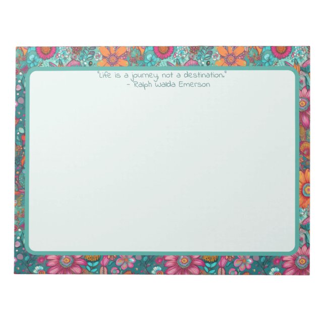 Colourful Flower Garden Friendship Qoute Notepad (Front)