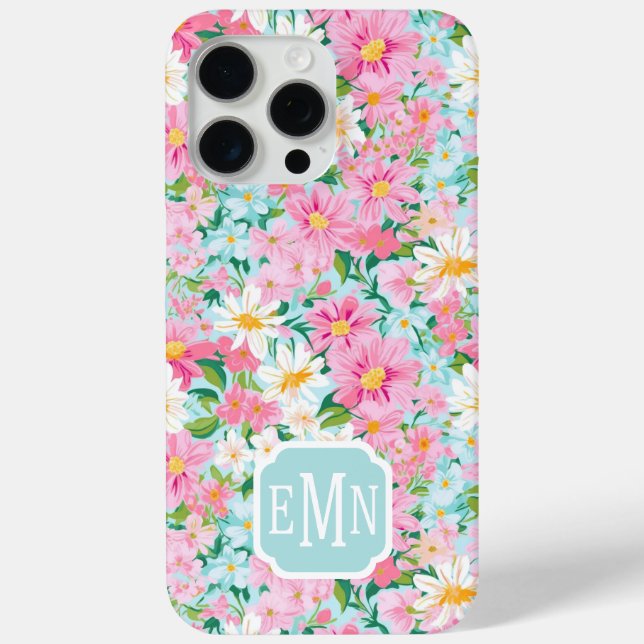 Colourful Flower Garden Monogrammed  Case-Mate iPhone Case (Back)