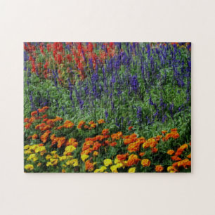 Colourful Flower Garden Oil Photo Painting  Jigsaw Puzzle