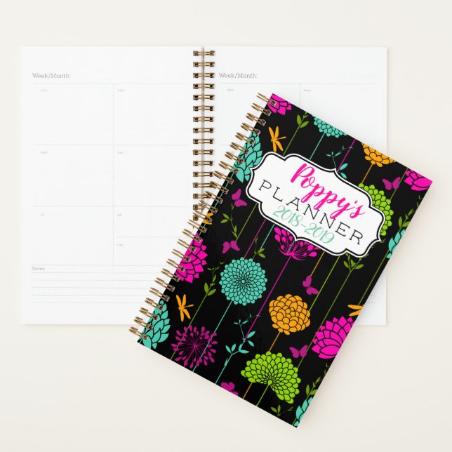 Colourful Flower Garden Spiral Planner (Display)