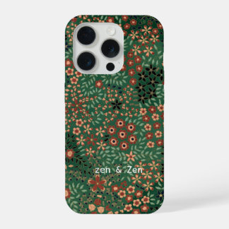 Colourful Flower I Japaness art I Green and Red iPhone 15 Pro Case