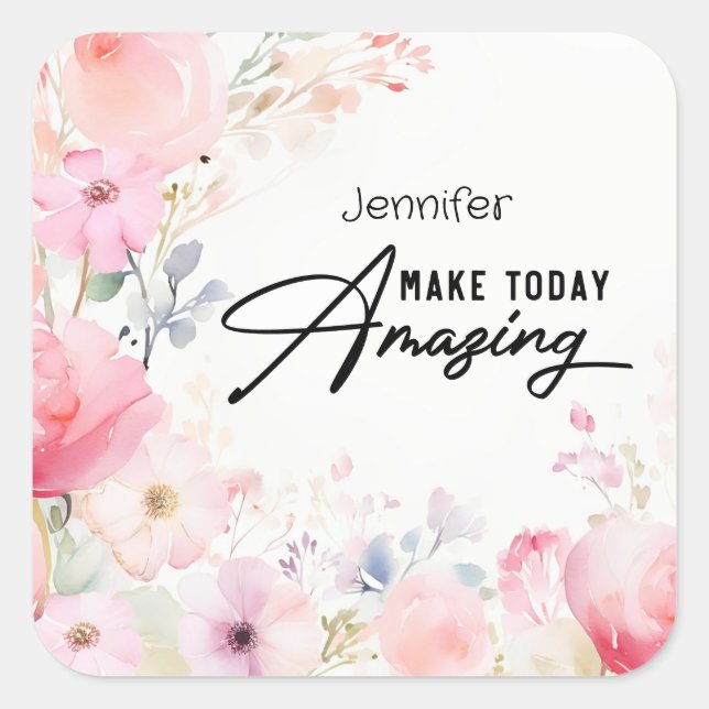 Colourful Flower Inspirational Sticker (Front)