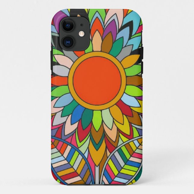 colourful flower mandala yaei design Case-Mate iPhone case (Back)